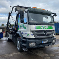 Front view of Marks Skip Hire lorry