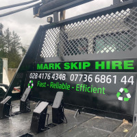 Rear view of lorry with contact details